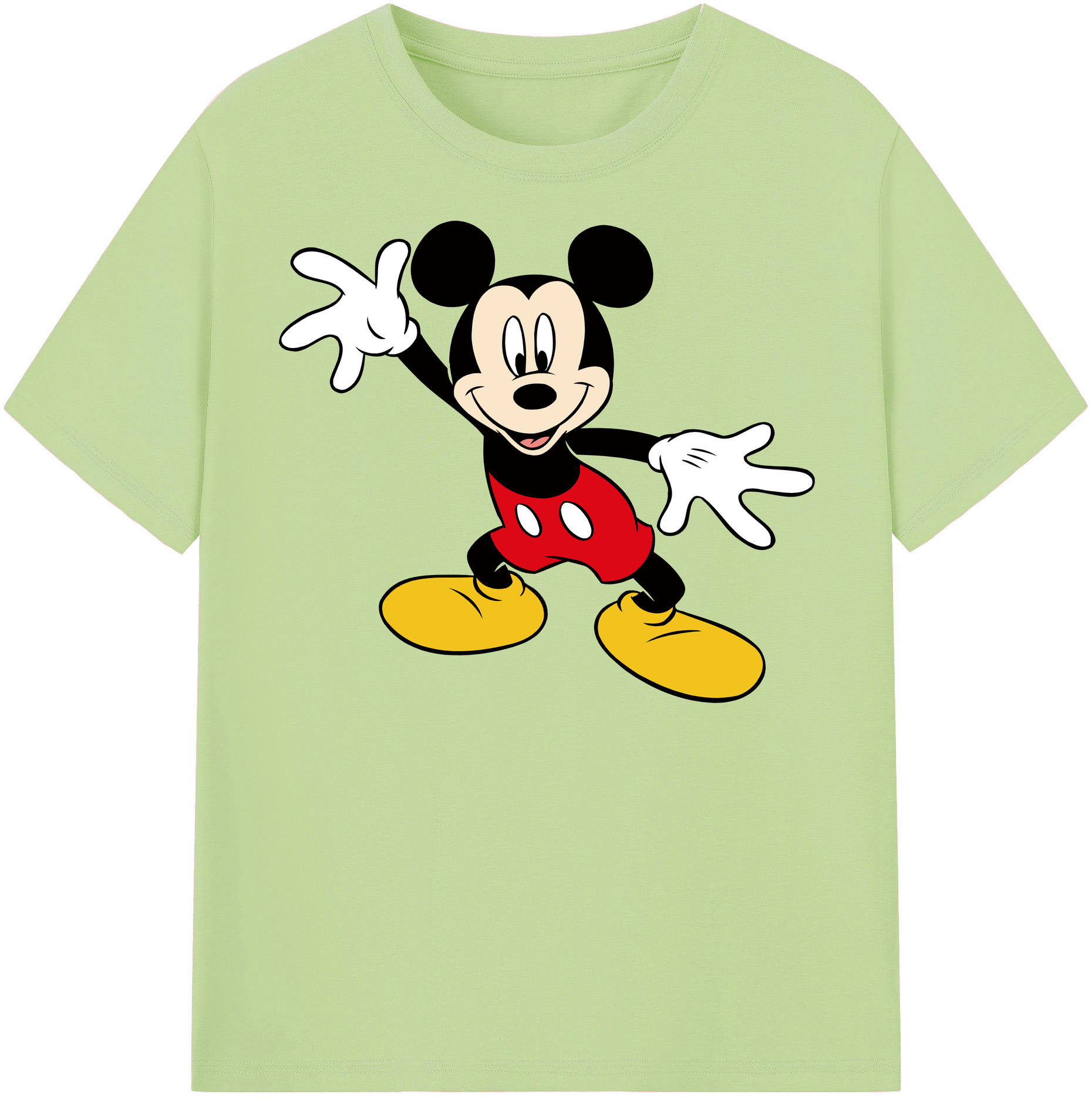 （画像用） ミッキーマウス Mickey Mouse 綿100％半袖Tシャツ（フロントプリント）